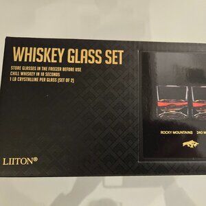 Liiton Whiskey Glass set (2) NIB "Rocky Mountains"